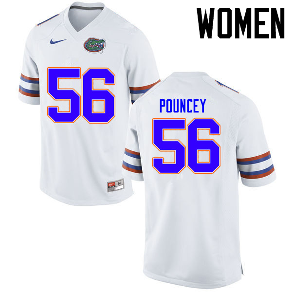 Women Florida Gators #56 Maurkice Pouncey College Football Jerseys Sale-White - Click Image to Close